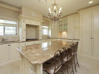 Retro kitchen designs with tiles and splashback