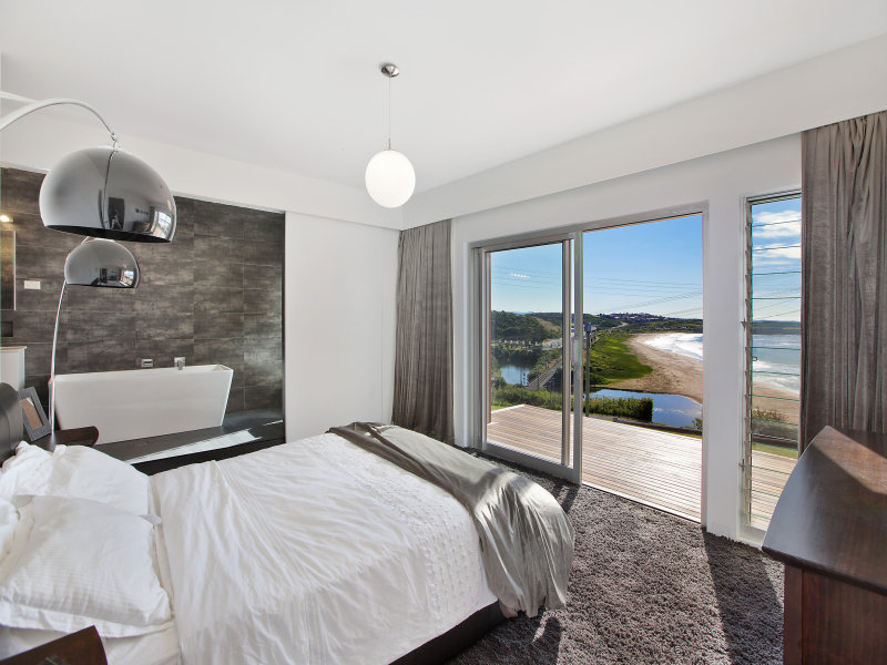 bedroom design idea with carpet & balcony using grey colours - Bedroom ...