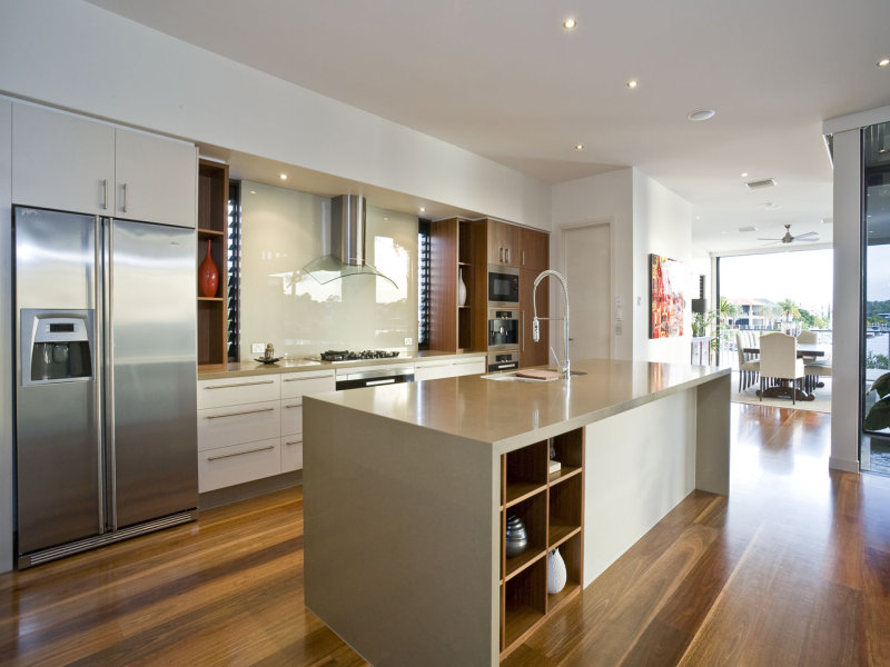 Modern galley kitchen design using hardwood - Kitchen Photo 134128